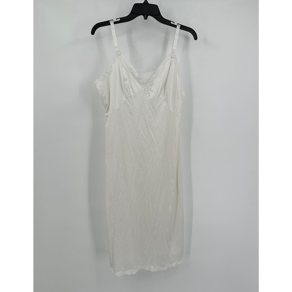 Shadowline Womens Vintage Slip Dress Lace Trim Size 40 US M Fairy Festival Pinup
